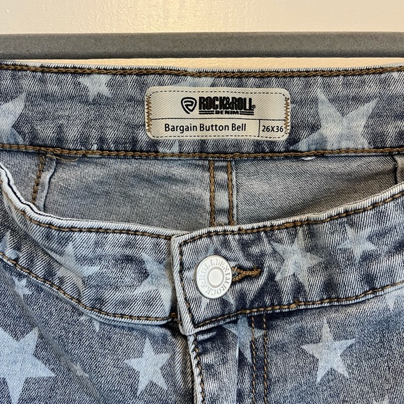 ROCK & ROLL DENIM WOMEN'S STAR HIGH RISE BELL-BOTTOM JEANS SIZE 26x36 - Picture 7 of 10